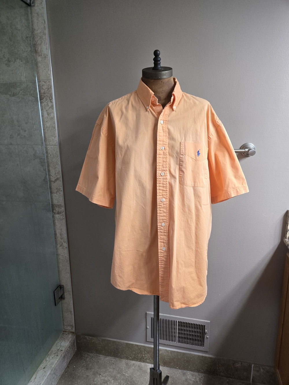 Ralph Lauren Blake Men's L NWOT Cotton Cream Orange Button Down Shirt